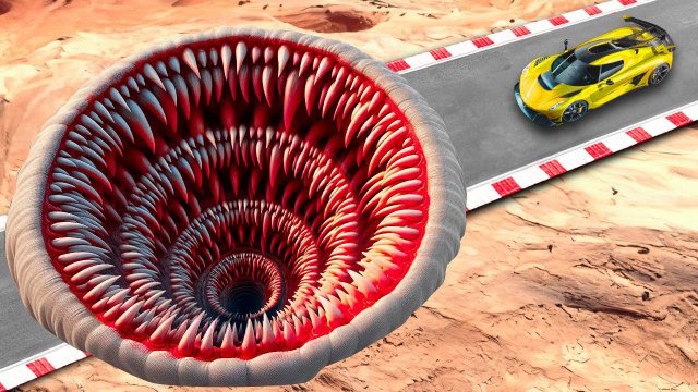 ПРЫЖКИ НА ТАЧКАХ ЧЕРЕЗ ЧЕРВЕЙ ПОЖИРАТЕЛЕЙ В ГТА 5 МОДЫ! ЯМЫ ЭКСПЕРИМЕНТ ОБЗОР МОДА GTA 5 MODS ОНЛАЙН