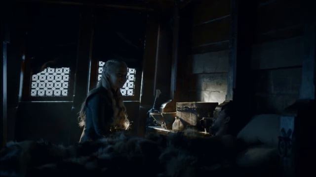 моммент из сериала Игра Престолов, диалог Дейнерис и Джона Сноу