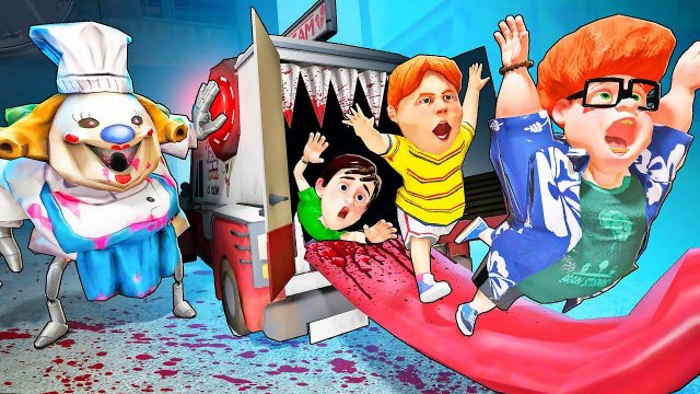 МОРОЖЕНЩИЦА ТЁТЯ МОТЯ ПРОТИВ ДЕТЕЙ! КТО ОСТАНЕТСЯ В ЖИВЫХ? ОПАСНАЯ ДОРОГА СМЕРТИ В Garry`s Mod