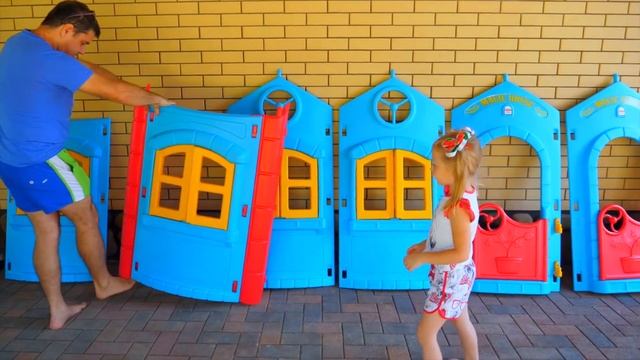 Настя и папа показывают Тур Хаус по нашему дому Влог Nastya and papa pretend play with playhouse