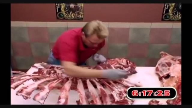 Разделка туши быка за 12 минут