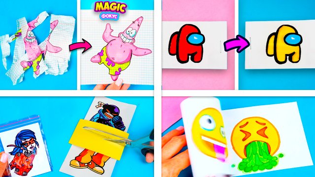 7 ИДЕЙ Невероятных ФОКУСОВ и поделок из бумаги.