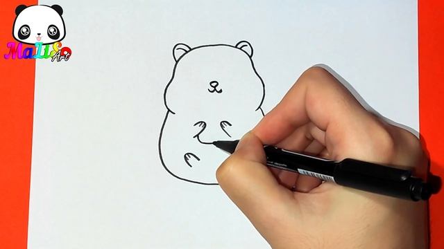 Как нарисовать ХОМЯКА просто | Рисуем простые рисунки | Як намалювати хом'яка How to draw a Hamster