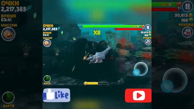 Собрал все сокровища в популярной игре Hungry Shark 2018