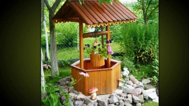 Колодец на даче. Красивые садовые колодцы.