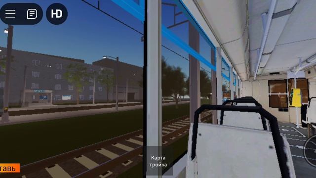 Roblox. Поездка на Московском трамвае на карте Russian tram city