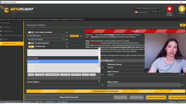 Как прошить полетный контроллер Betaflight v.4.4