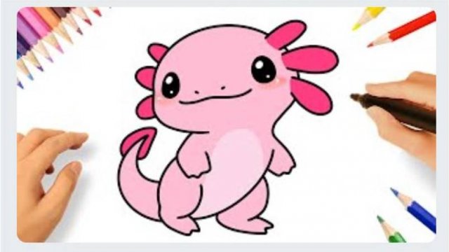 КАК ЛЕГКО НАРИСОВАТЬ МИЛОГО АКСОЛОТЛЯ 💗