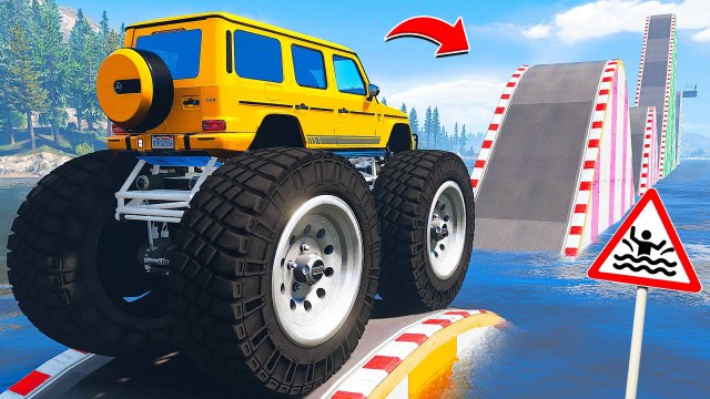 ПРОЕХАЛ ВОДНЫЕ ТРАМПЛИНЫ на ГИГАНТСКОМ ГЕЛИКЕ в ГТА 5 МОДЫ - ЭКСПЕРИМЕНТЫ в GTA 5 MODS