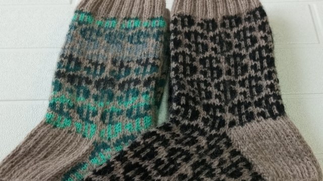 носки мужские спицами. Размер 43-44.жаккард