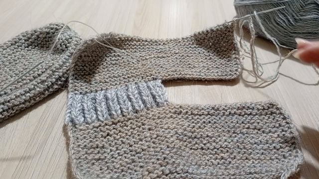 Тапочки на двух спицах. Шов на подошве.