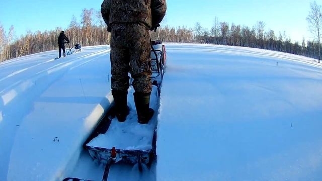 Сравнение мотобуксировщиков на 380-мм и 500-мм гусеницах. Толкач. Угол атаки.