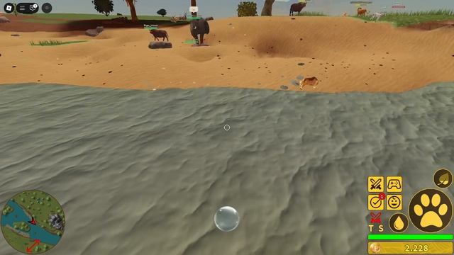 Играю за бегемота Часть 2!!!Savannah Live в Roblox