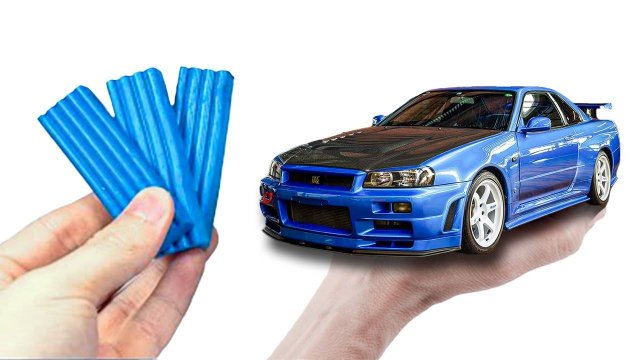 Лепим Nissan Skyline GT-R R34 из Пластилина!