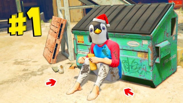 Я стал бомжом в гта 5 ! заработал первые деньги ! gta 5 online