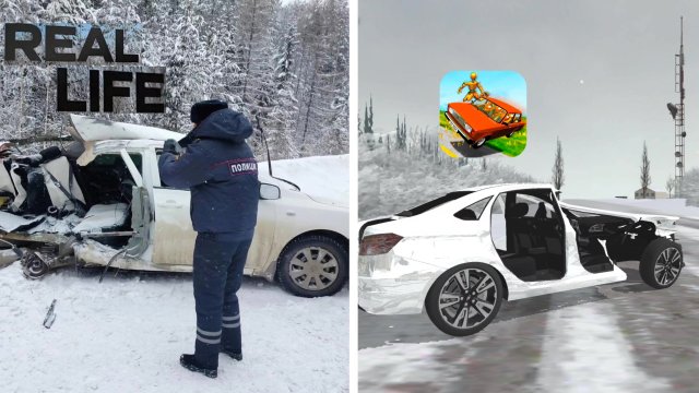 Реконструкция аварии со "Скорой" и "Toyota Corolla" в ВАЗ краш тест симулятор 2 #19