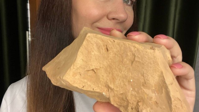 ASMR crunch of chalk&clay_ Глина Солнечная, мед Халва в муке из глины