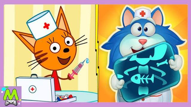 Три Кота против Кота Пломбира.Игры в Больницу.Кто Лучший Котик Врач.Мультик Игра