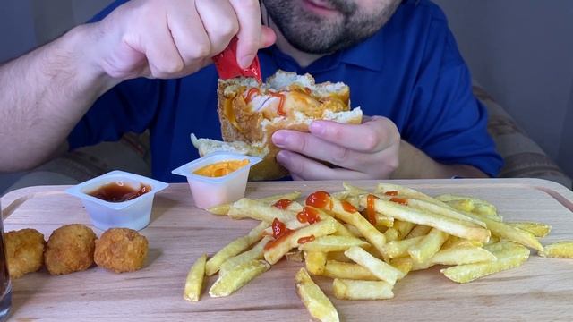 KFC | CRISPY CHICKEN BURGER + FRENCH FRIES + CHICKEN (ASMR MUKBANG) EATING SOUNDS