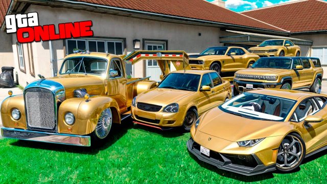 Угнал кучу золотых чит тачек и огромный монстр трак у мажора за 180 сек! Битва воров в ГТА 5 Онлайн