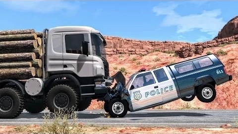 Сумасшедшие полицейские погони #2 - Аварии на BeamNG Drive