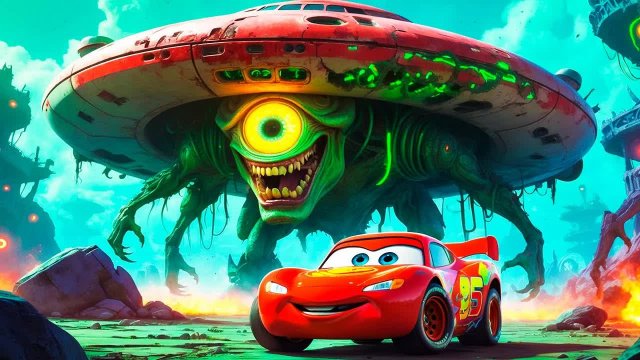 Тачки и полиция ПРОТИВ  СУМАСШЕДШЕГО НЛО