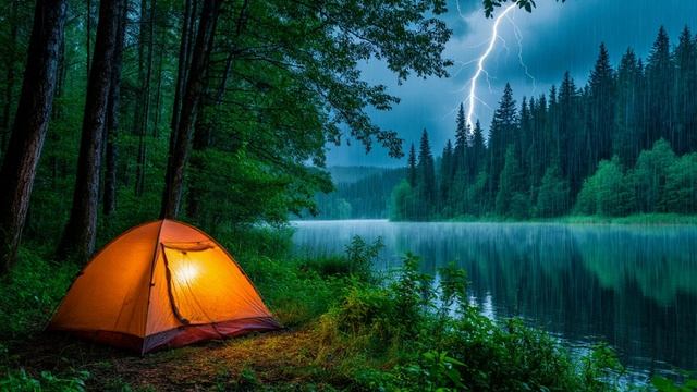 Звуки природы, звуки дождя, гроза в лесу, музыка для релаксации, медитации и сна