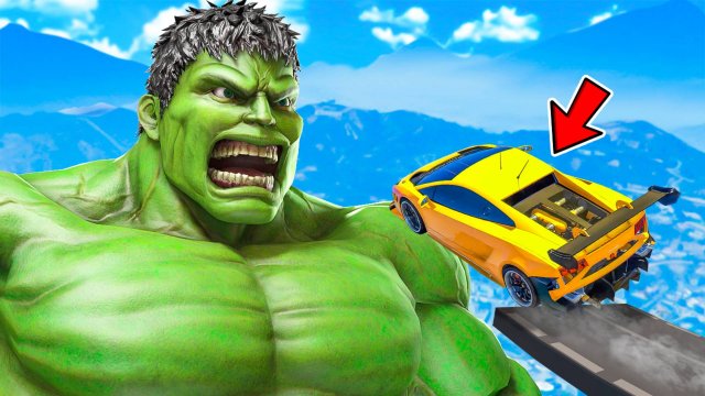 МАШИНЫ ПРОТИВ ОГРОМНОГО ХАЛКА В ГТА 5! ЭКСПЕРИМЕНТ ОБЗОР МОДА GTA 5 ОНЛАЙН