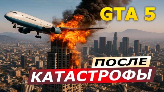 ✈️ Самолёт ВРЕЗАЛСЯ в НЕБОСКРЁБ в Лос-Сантосе! 🔥 Мощная катастрофа в GTA 5