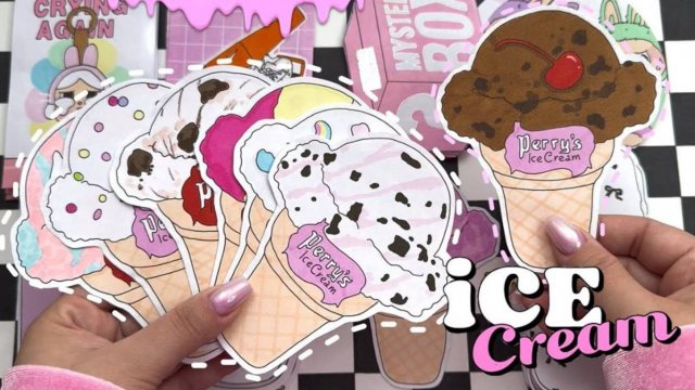 ☀️Летняя вкусняшка🍦Ice Cream 💕🍌 Мороженое 🌸 Бумажные сюрпризы 🎀 розовая распаковка