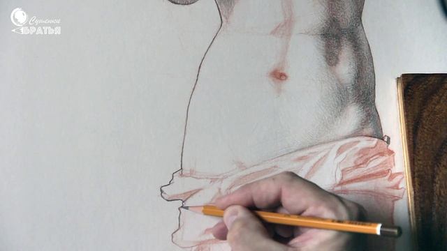 Игорь Сушенок. Урок 12. Венера Милосская. Граф. карандаш, сангина. 2021г.