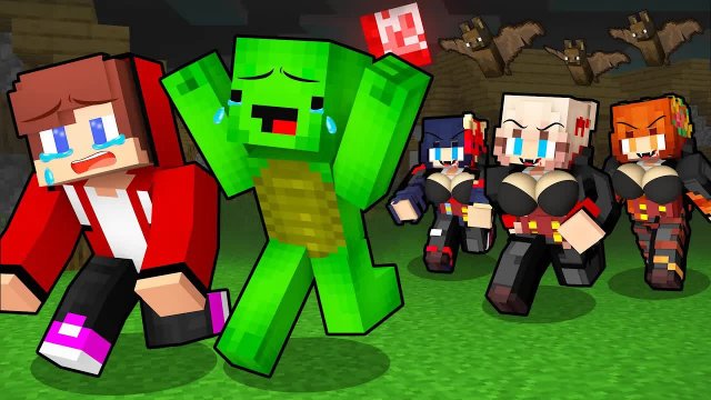 Парни убегают от Девушек-Вампиров - Анимация для Майнкрафта