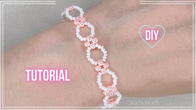 Как сделать простой браслет из бисера с жемчужинками