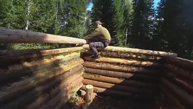 ВЫБРАЛСЯ НА СТРОИТЕЛЬСТВО ИЗБЫ. ВОЗВЁЛ СТЕНЫ ИЗ РУБЛЕННЫХ БРЁВЕН. СОЗДАЮ УЮТ В ТАЙГЕ.