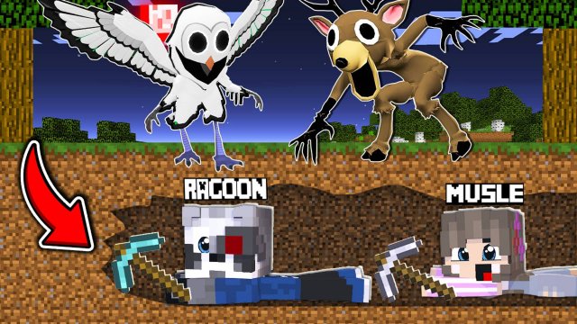 НУБ И ПРО НАШЛИ СЕКРЕТНУЮ БАЗУ ПРОТИВ АПОКАЛИПСИС ИЗ ОЛЕНЬ и СОВА В МАЙНКРАФТ 99 НОЧЕЙ В ЛЕСУ SCP