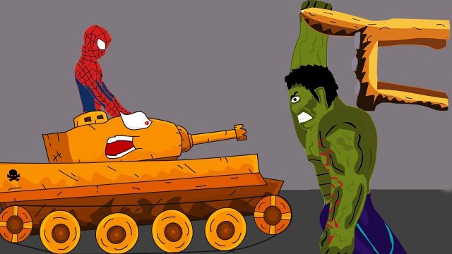 Человек паук против халка - Мультики про танки