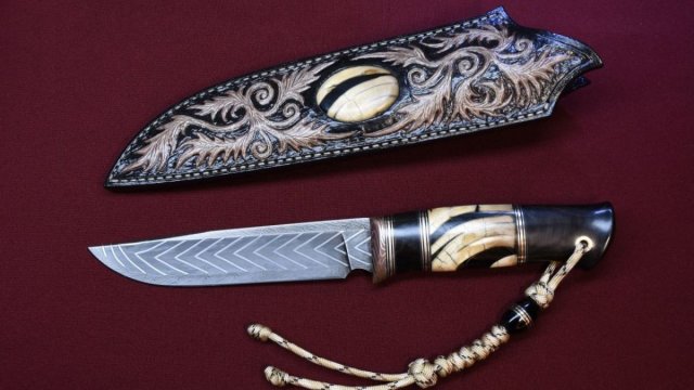 Нож "Дозорный" (клинок мозаичный дамаск), И.Ю. Пампуха