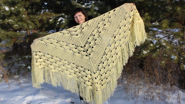 МК Узор для шали крючком.