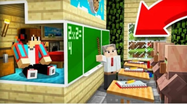 Я построил секретный дом в школе в майнкрафт | Компот minecraft