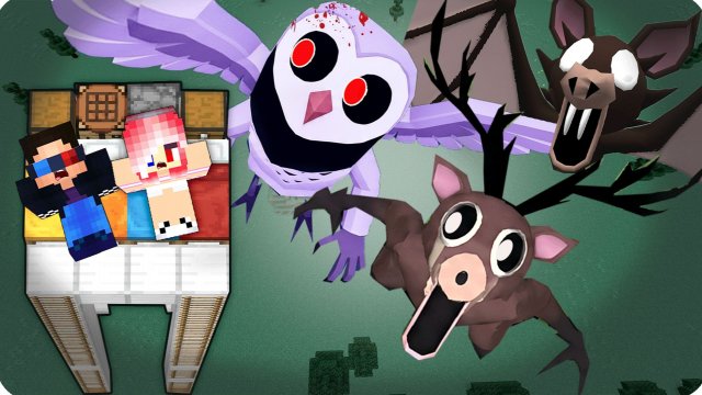 🥵НОЧЬ на БАШНЕ Против СОВЫ ОЛЕНЯ ЛЕТУЧЕЙ МЫШИ и БАРАНА в МАЙНКРАФТ 99 НОЧЕЙ