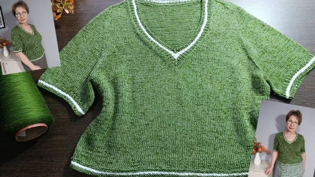 Топ ИЗУМРУДНЫЙ ШИК. Обзор вязания