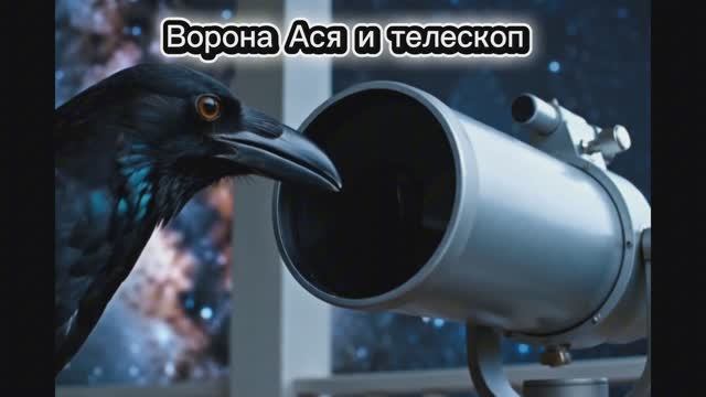 Ворона Ася и телескоп #космос#звезды #телескоп#обзор