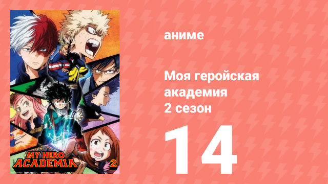 Моя геройская академия 2 сезон 14 серия (аниме-сериал, 2017)