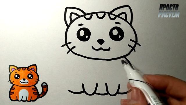 Как нарисовать КОШКУ ОЧЕНЬ ПРОСТО, Рисунки для детей и начинающих