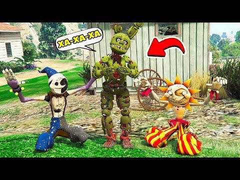 СПРИНГТРАП ПОДЧИНИЛ СОЛНЦЕ И ЛУНА АНИМАТРОНИКОВ ФНАФ в ГТА 5 МОДЫ! ОБЗОР МОДА в GTA 5 ВИДЕО