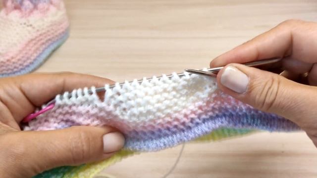 Пинетки спицами ( до 1года). Простая модель. Knitting Baby booties.