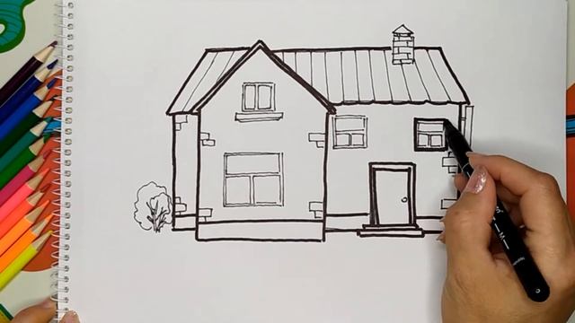 Дом карандашом. Рисуем просто
