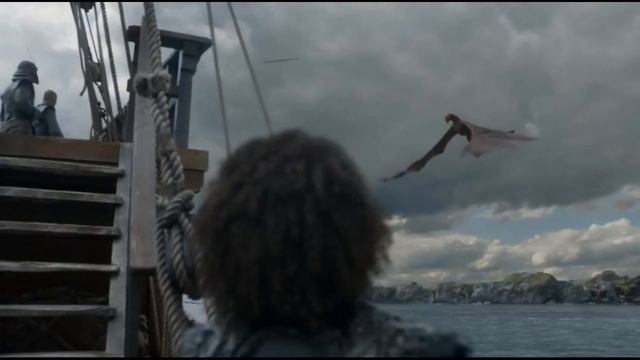 Эурон Грейджой убивает дракона Дейнерис