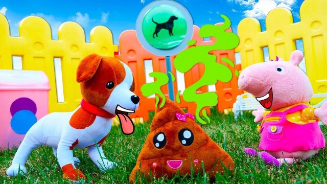 Свинка Пеппа гуляет со щенком! Видео для детей про игрушки Свинка Пеппа на русском языке