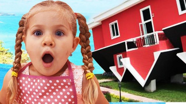 Рома и Диана в Перевернутом Доме для детей Upside Down house for kids